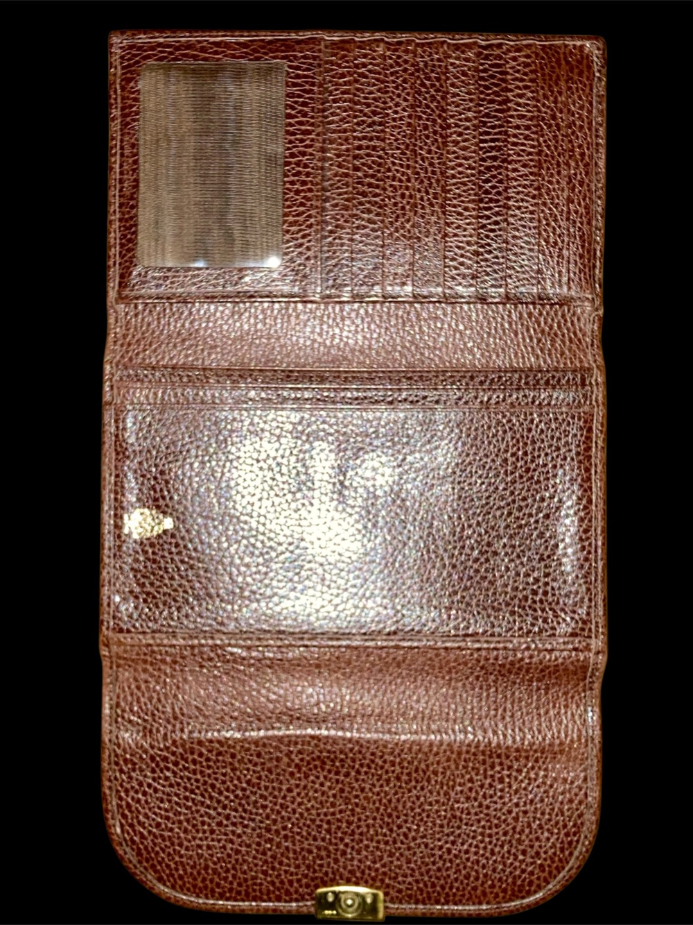 Mark Cross Chocolate Leather Pebbled Shoulder Bag & Wallet Set - Picture 2 of 14